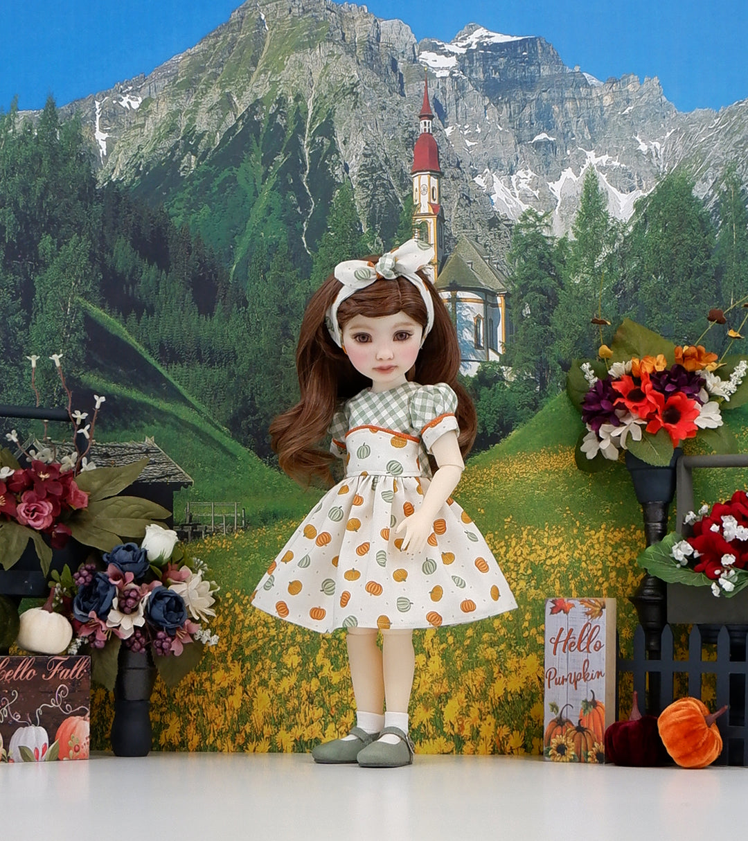 Pumpkin Country - dress and shoes for Ruby Red Fashion Friends doll