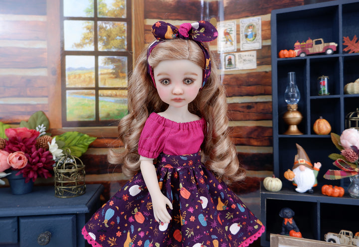 Pumpkin Cutie - blouse & skirt with boots for Ruby Red Fashion Friends doll