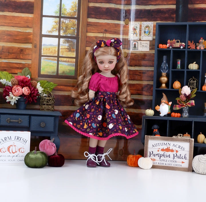 Pumpkin Cutie - blouse & skirt with boots for Ruby Red Fashion Friends doll
