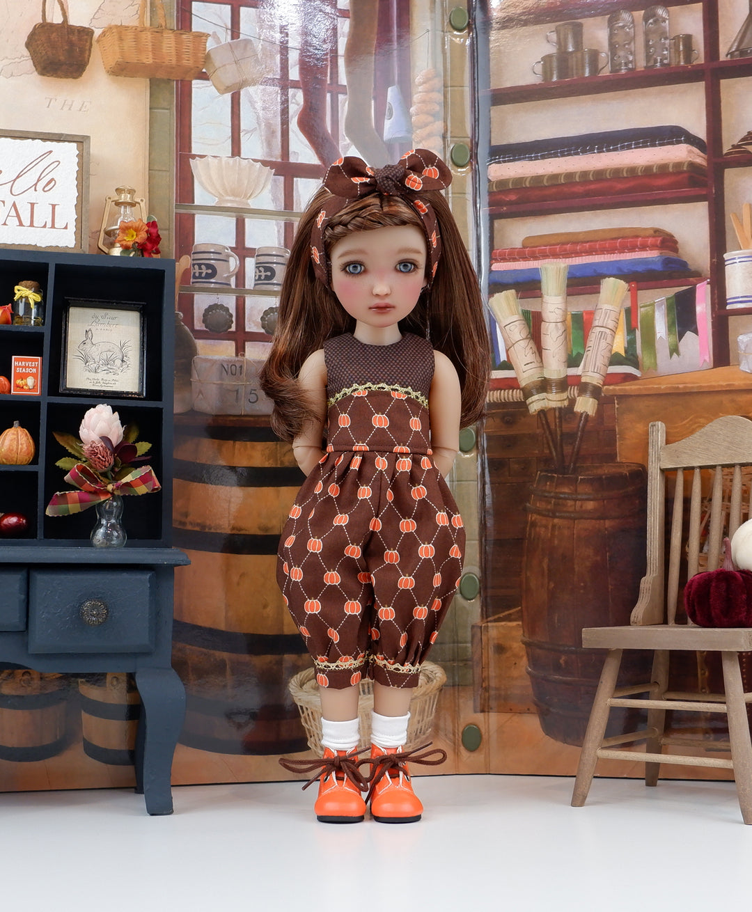 Pumpkin Grove - romper with boots for Ruby Red Fashion Friends doll