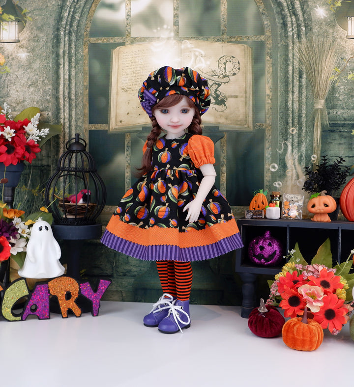 Pumpkin Patchwork - dress with boots for Ruby Red Fashion Friends doll