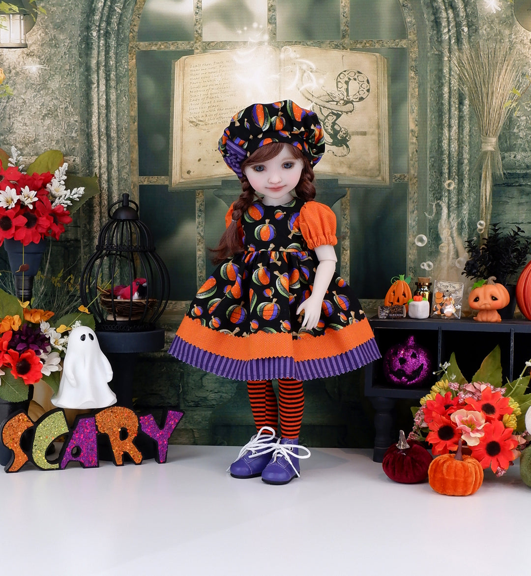 Pumpkin Patchwork - dress with boots for Ruby Red Fashion Friends doll