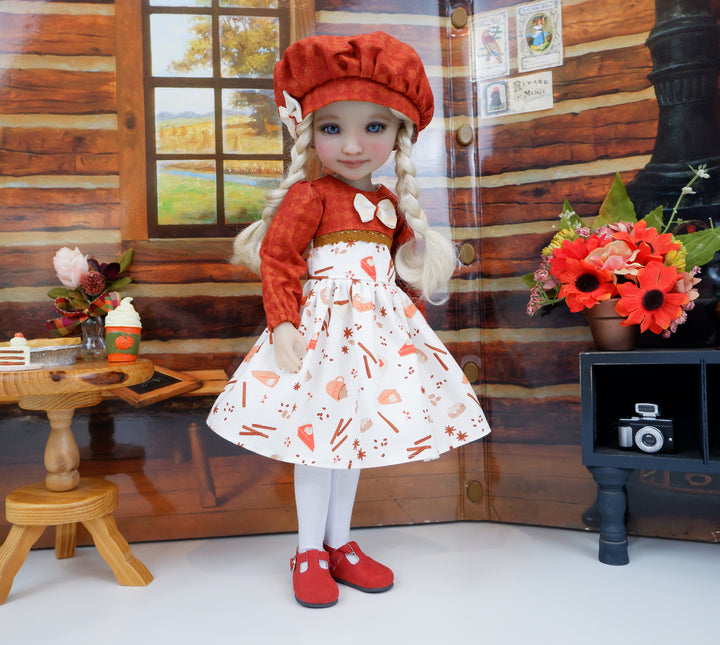 Pumpkin Pie Spice - dress with shoes for Ruby Red Fashion Friends doll