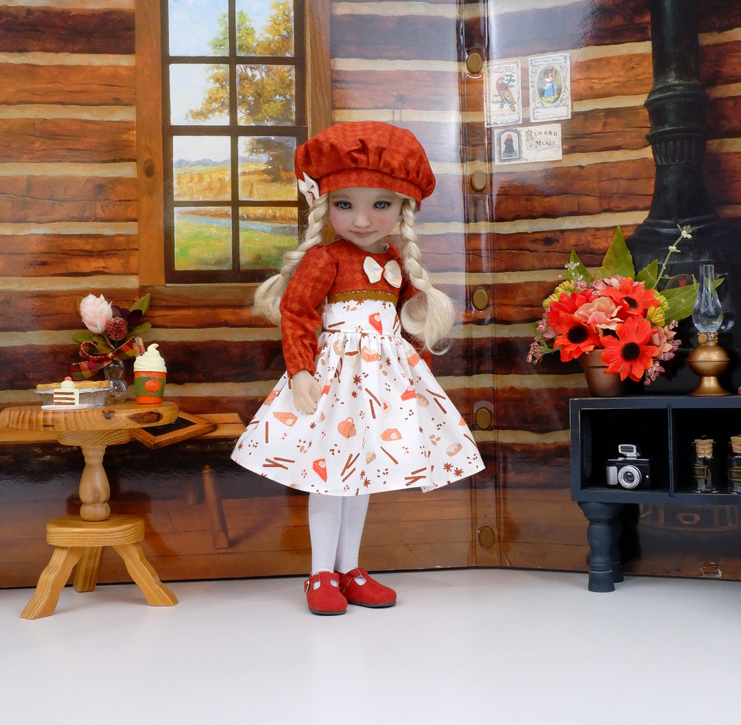 Pumpkin Pie Spice - dress with shoes for Ruby Red Fashion Friends doll