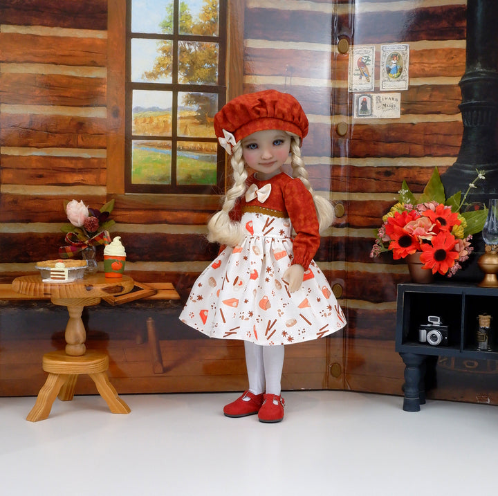 Pumpkin Pie Spice - dress with shoes for Ruby Red Fashion Friends doll