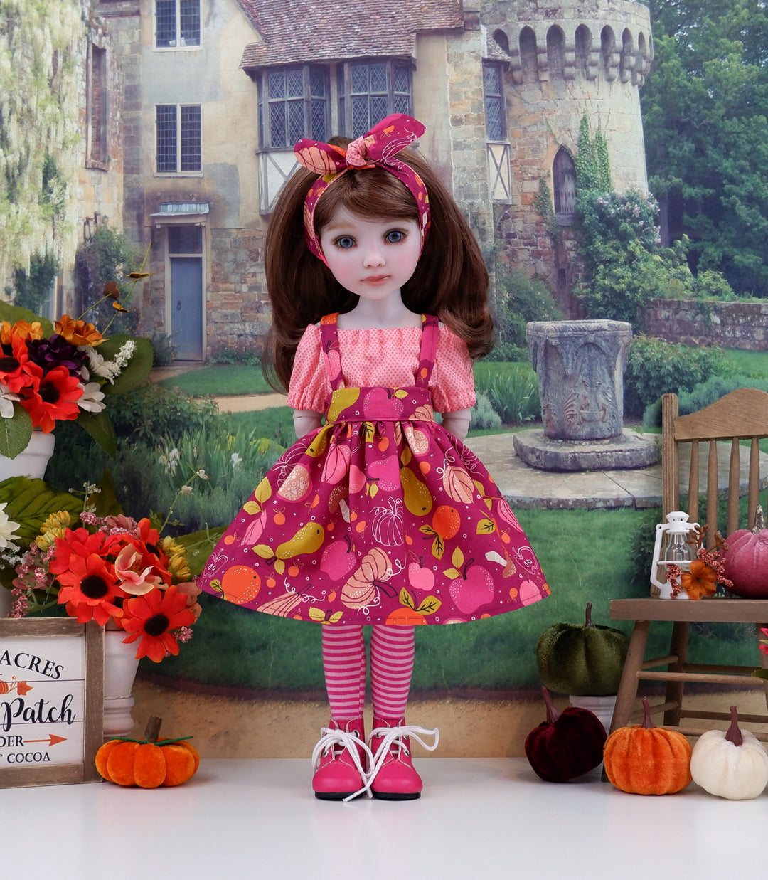 Pumpkin Punch - blouse &amp; jumper with boots for Ruby Red Fashion Friends doll