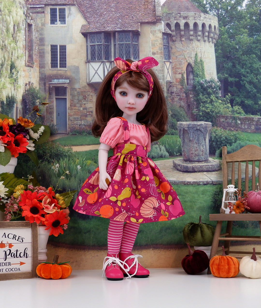 Pumpkin Punch - blouse &amp; jumper with boots for Ruby Red Fashion Friends doll