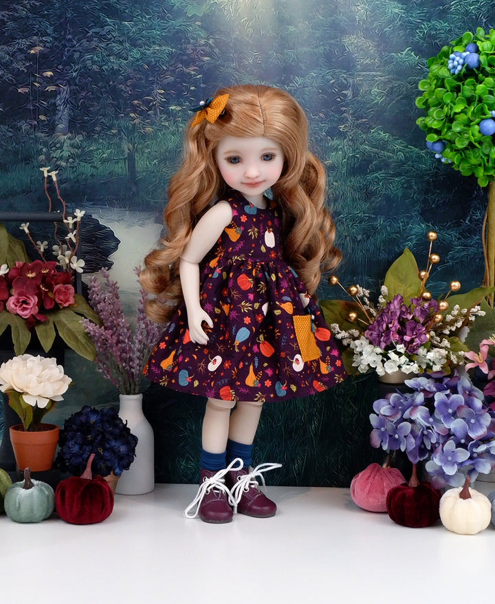 Pumpkin Season - dress with sweater & boots for Ruby Red Fashion Friends doll