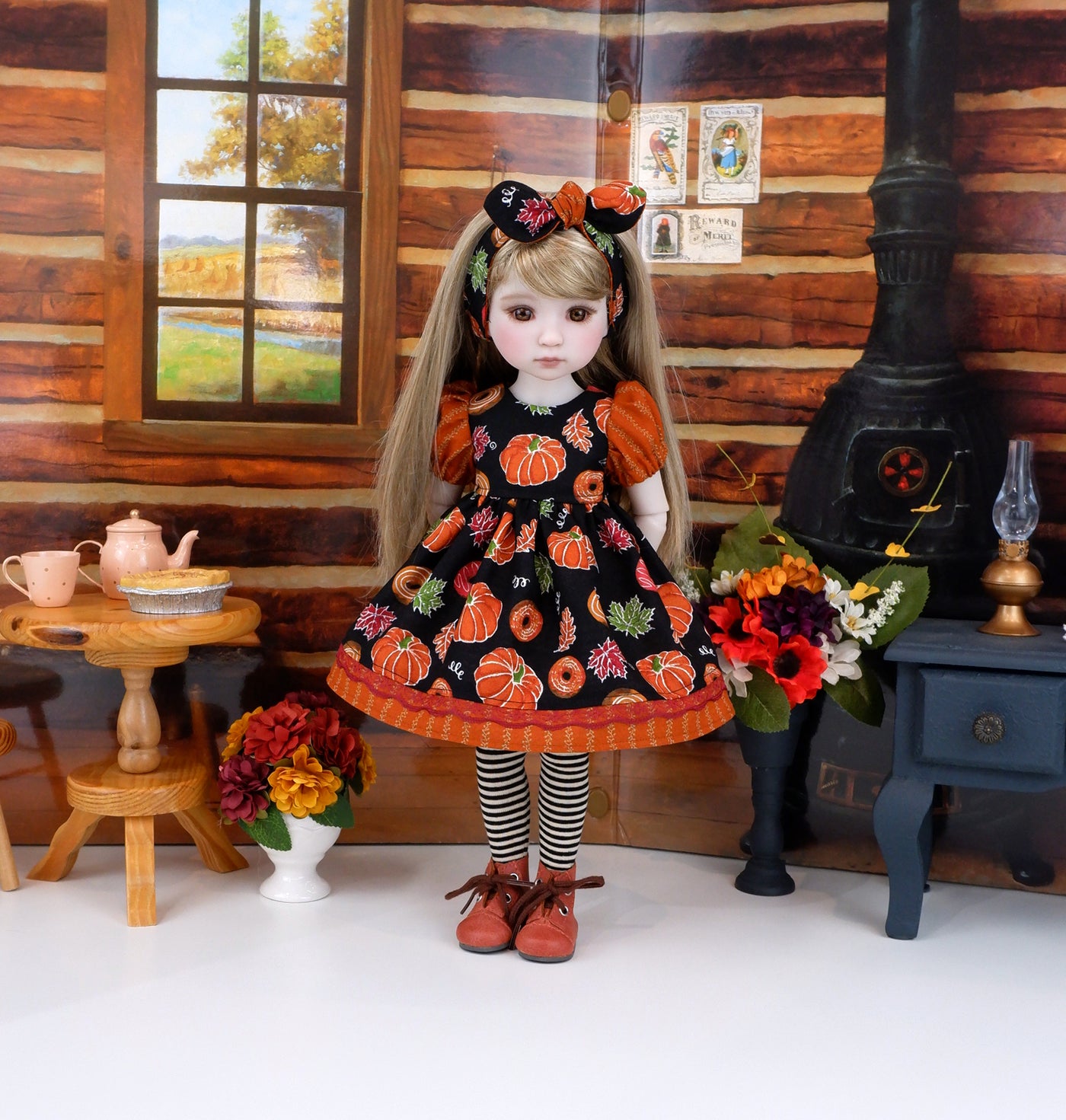 Pumpkin Spice - dress and boots for Ruby Red Fashion Friends doll