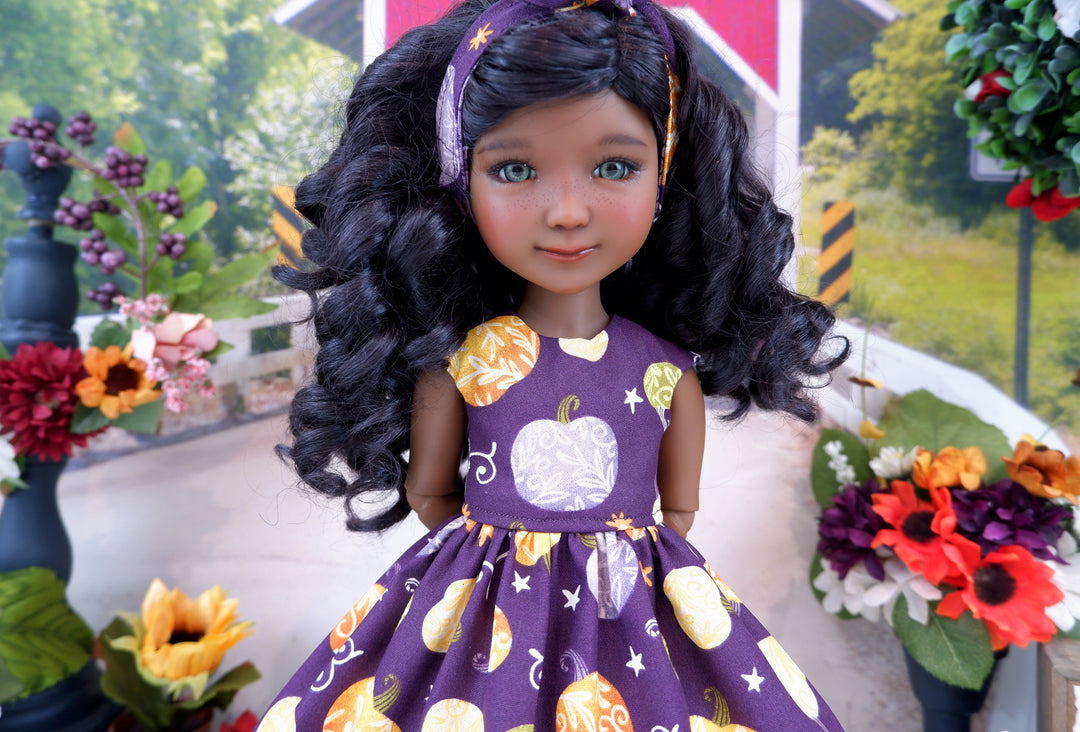 Pumpkin Swirls - dress with boots for Ruby Red Fashion Friends doll