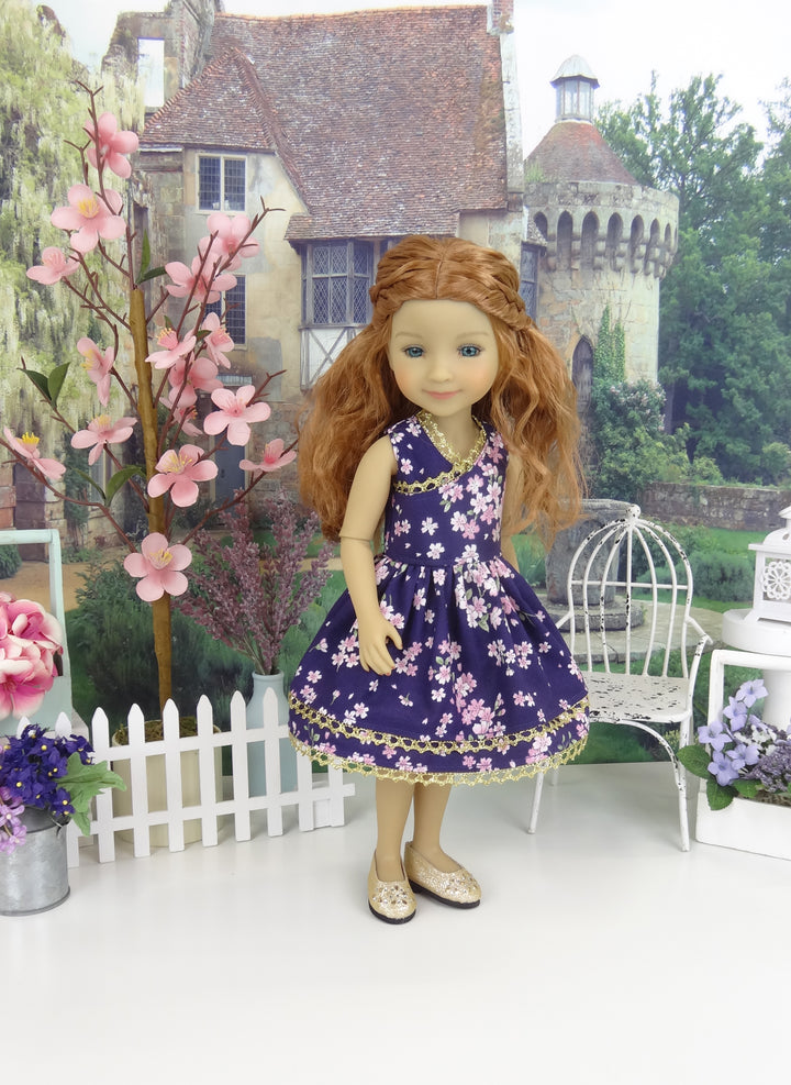 Purple Cherry Blossom - dress and shoes for Ruby Red Fashion Friends doll