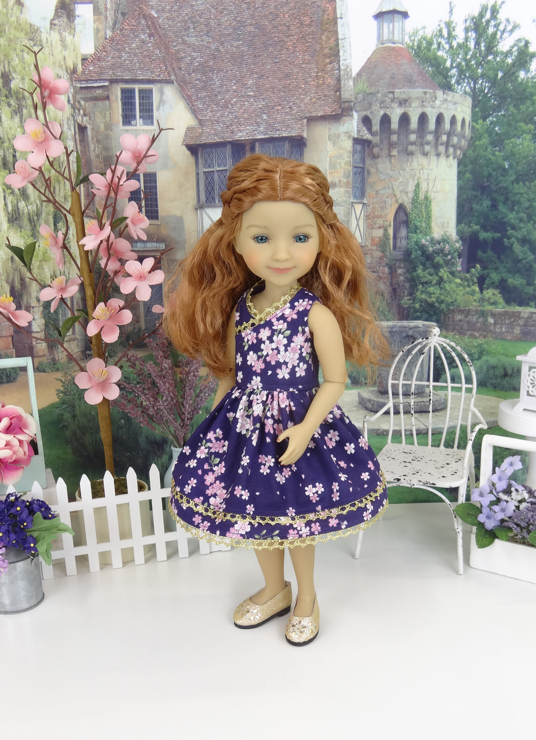 Purple Cherry Blossom - dress and shoes for Ruby Red Fashion Friends doll