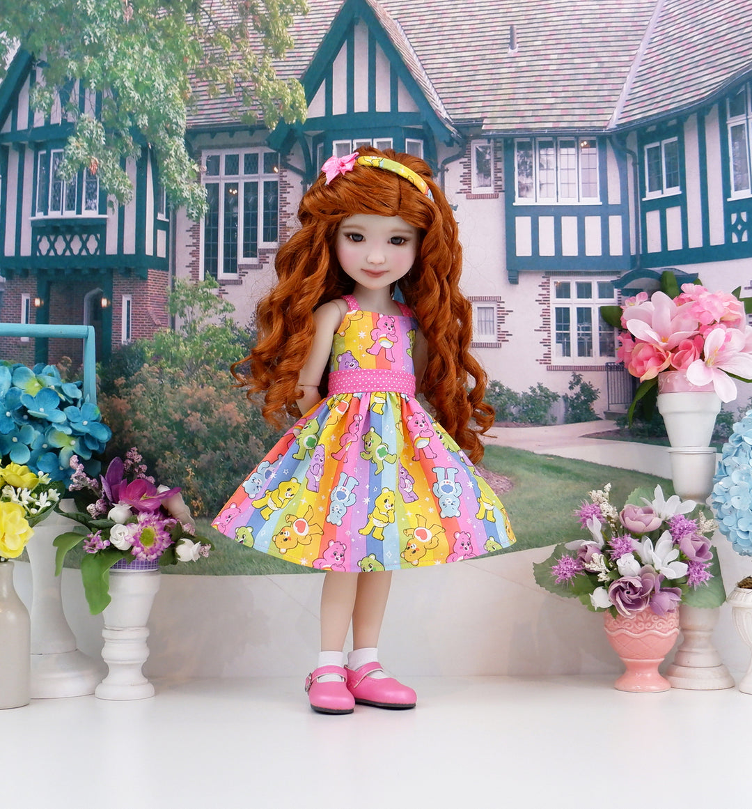Rainbow Care Bear - dress and shoes for Ruby Red Fashion Friends doll