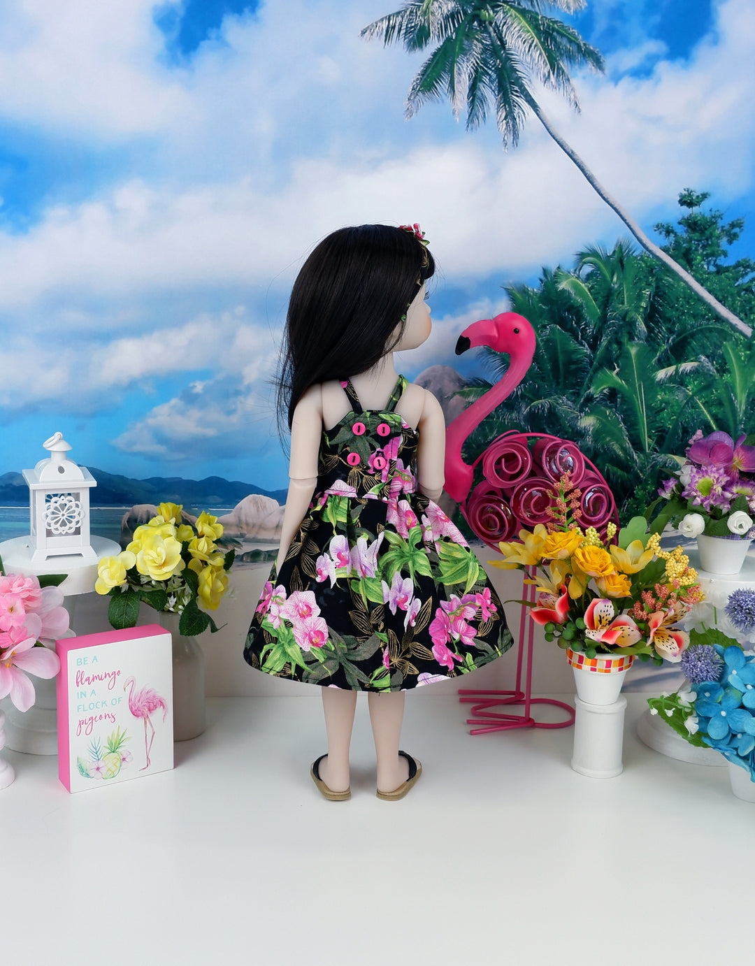 Rainforest Orchids Too - dress and sandals for Ruby Red Fashion Friends doll