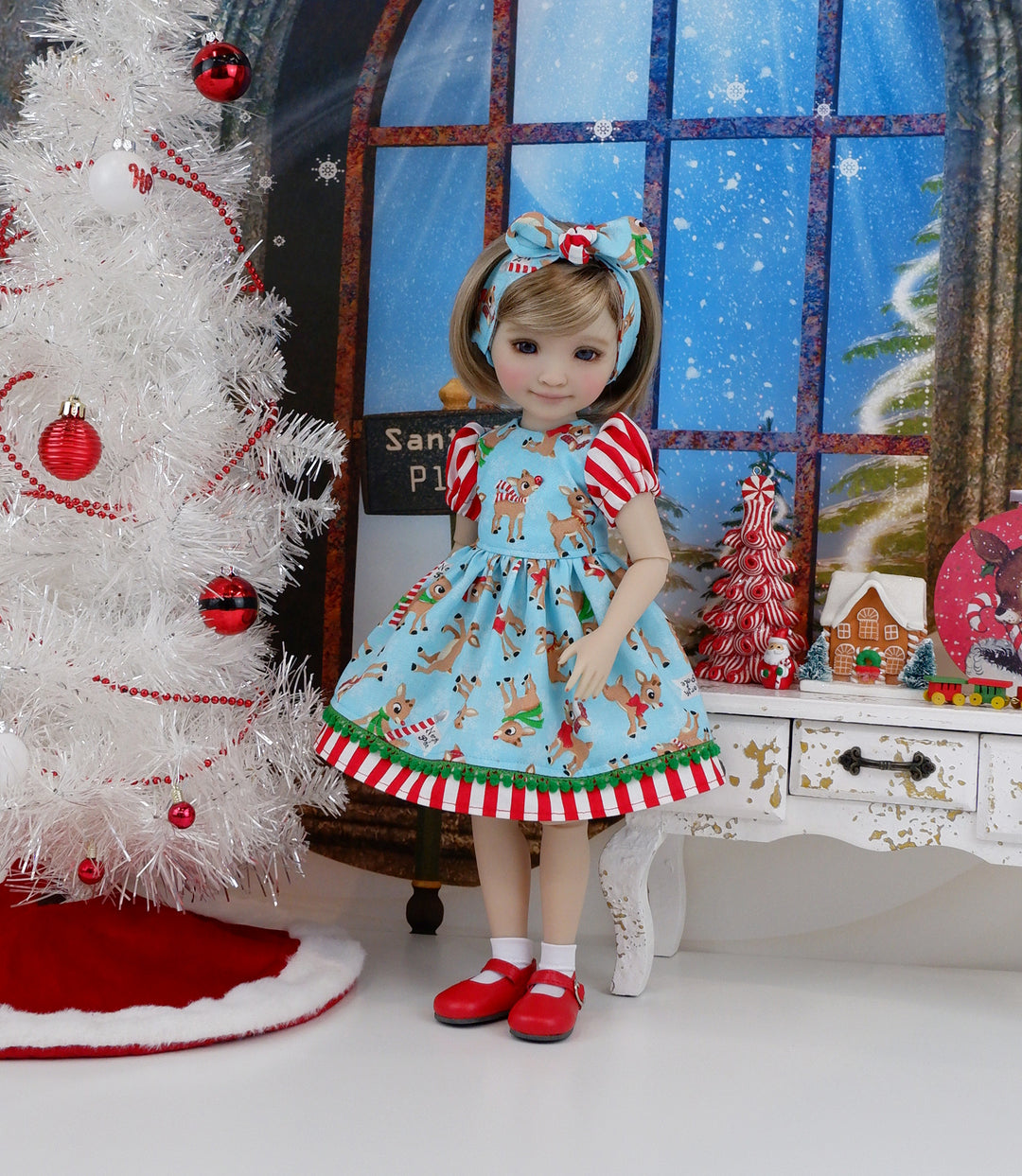 Red Nosed Reindeer - dress and shoes for Ruby Red Fashion Friends doll