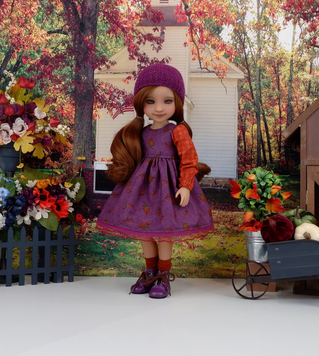 Red Oak Fall - dress with boots for Ruby Red Fashion Friends doll