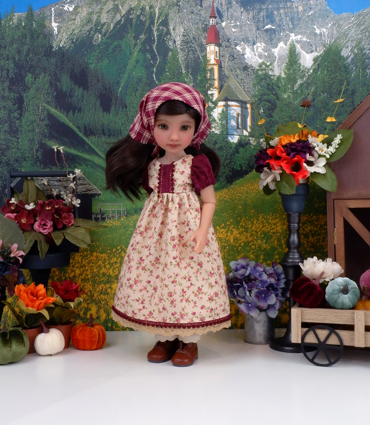 Regency Autumn - dress & shawl with boots for Ruby Red Fashion Friends doll