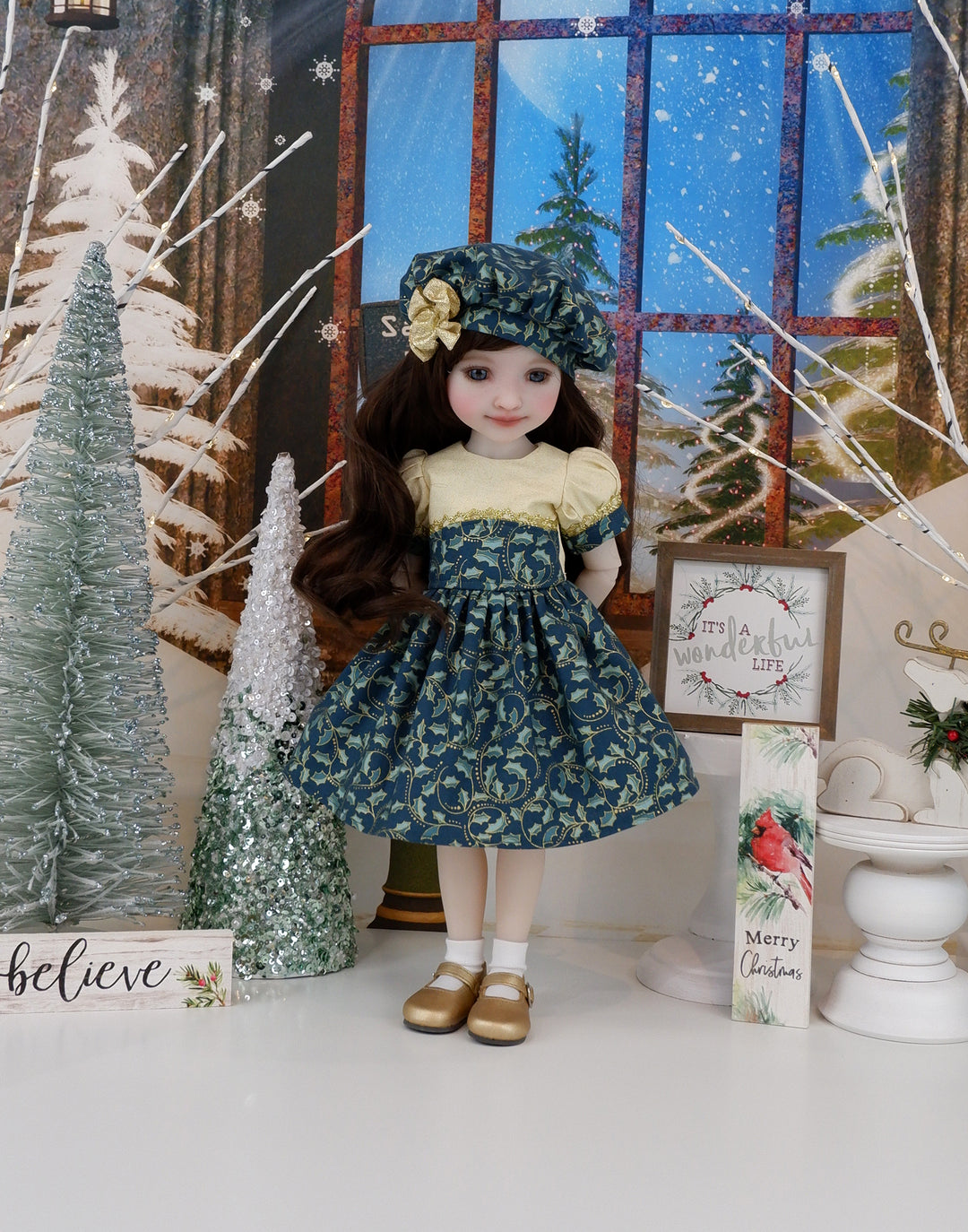 Resplendent Holly - dress and shoes for Ruby Red Fashion Friends doll