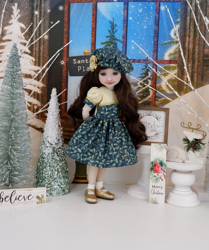 Resplendent Holly - dress and shoes for Ruby Red Fashion Friends doll