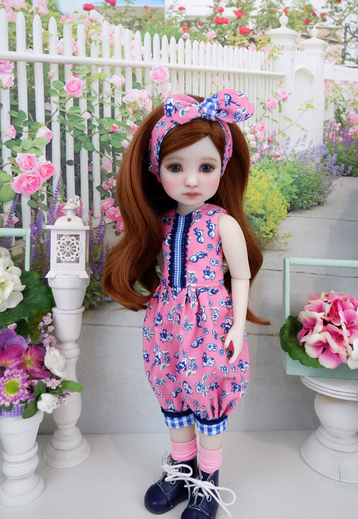 Retro Bluebird - romper with boots for Ruby Red Fashion Friends doll