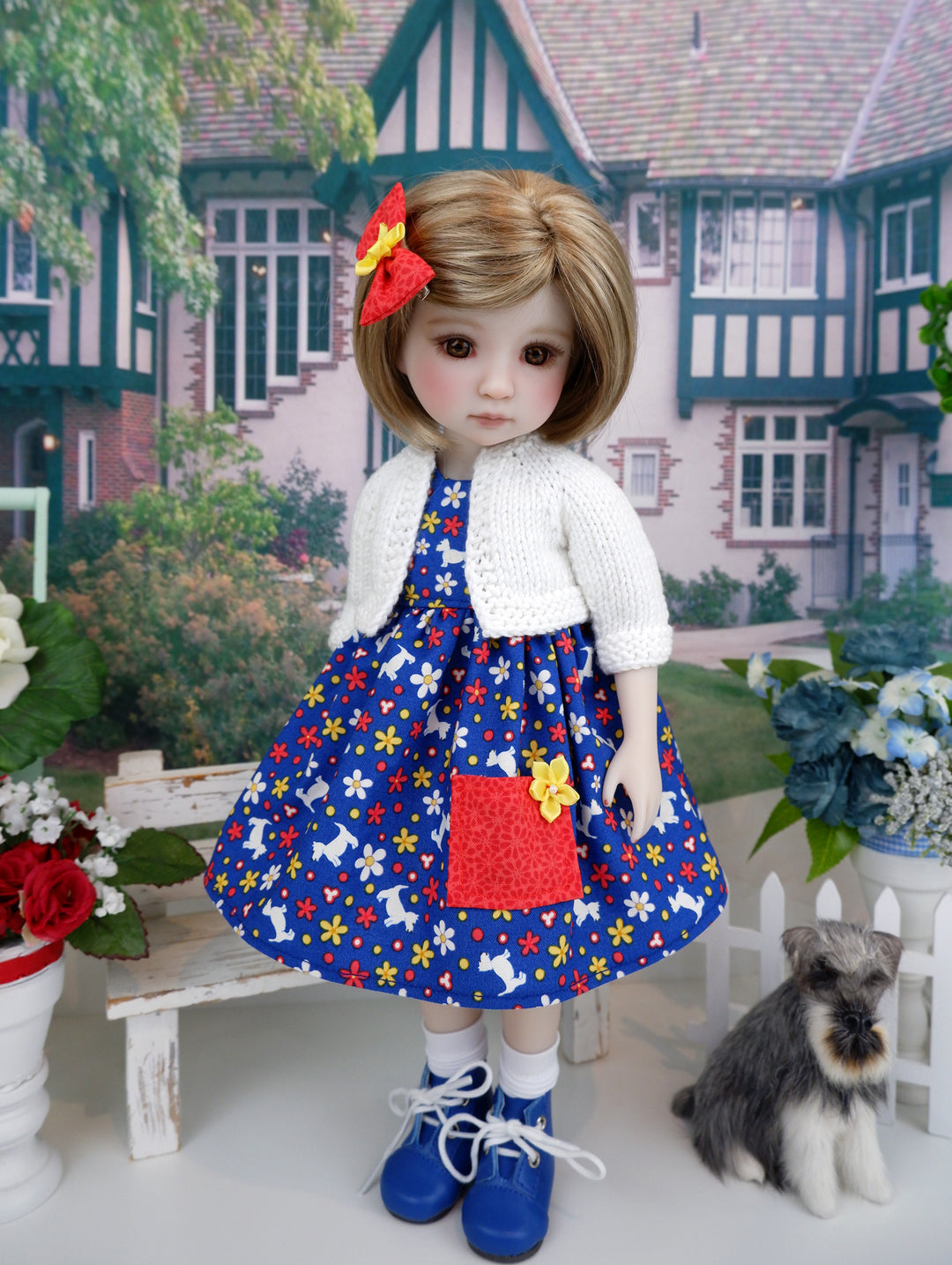 Retro Westie - dress with sweater & boots for Ruby Red Fashion Friends doll