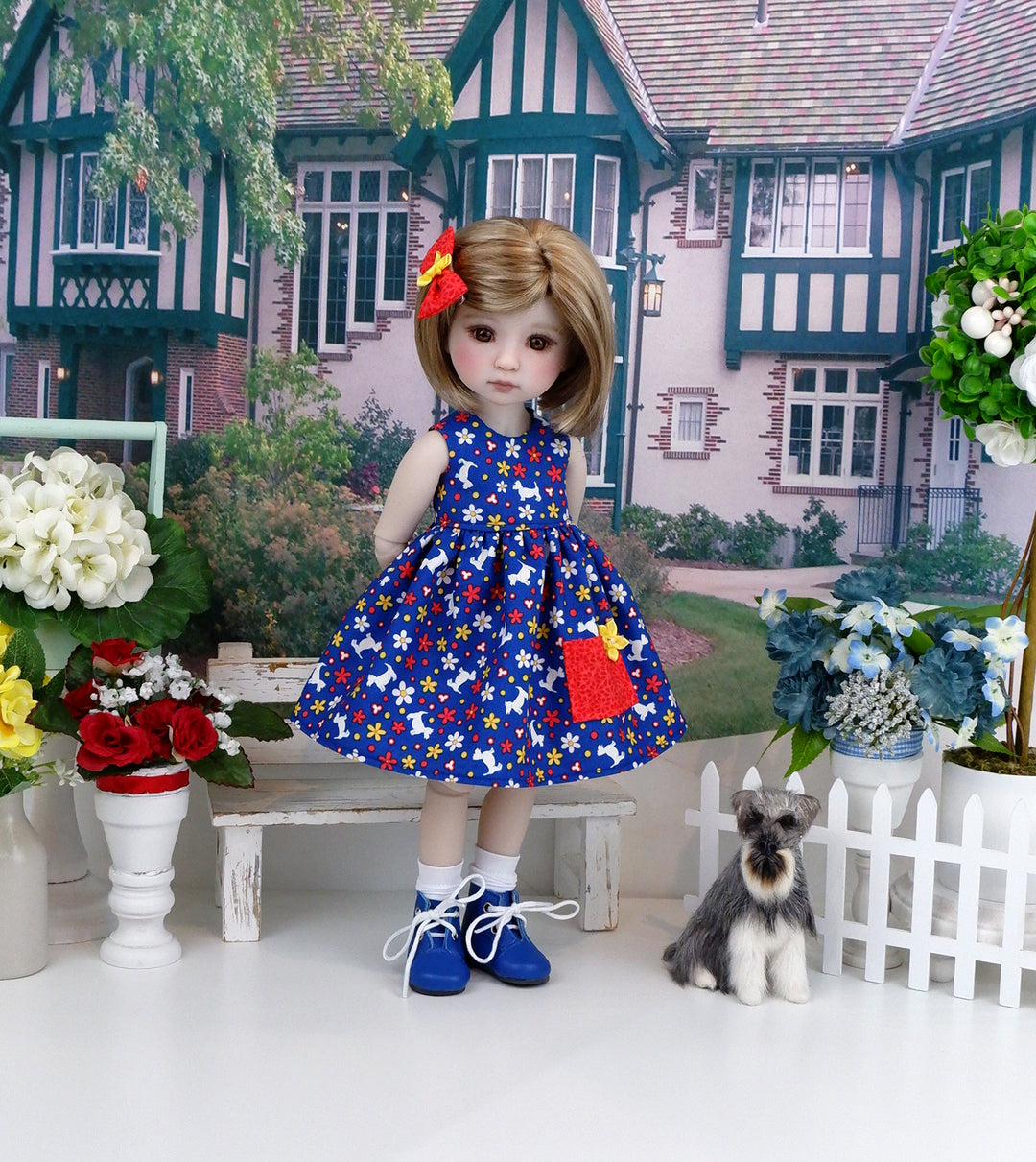 Retro Westie - dress with sweater & boots for Ruby Red Fashion Friends doll