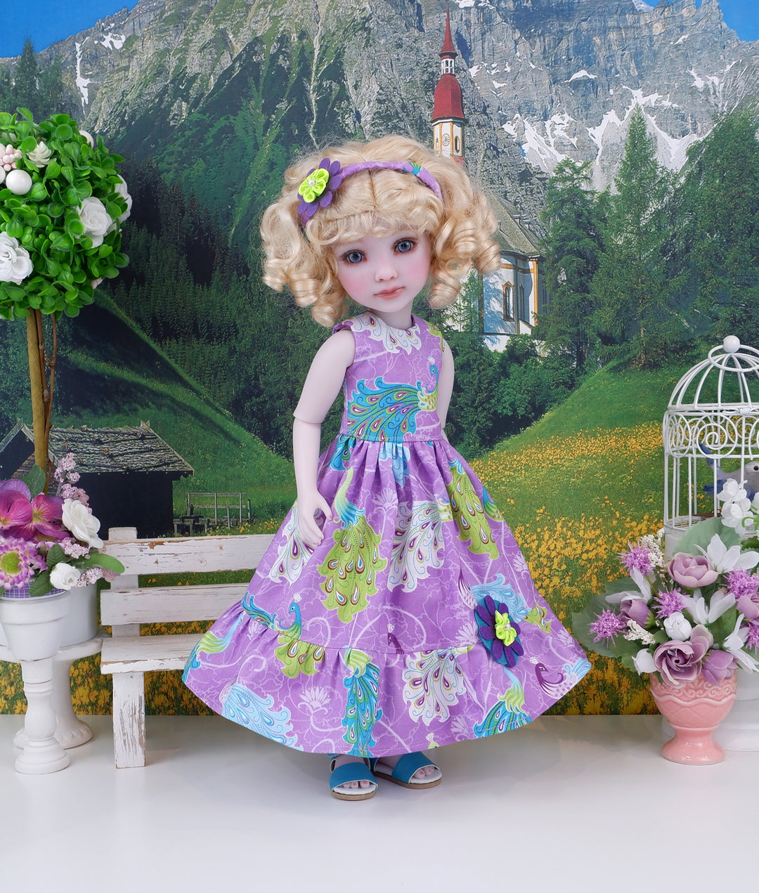 Royal Peacock - dress with sandals for Ruby Red Fashion Friends doll