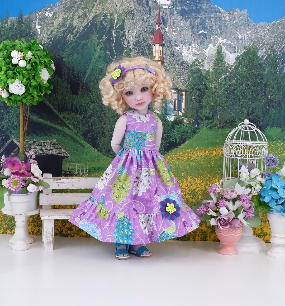 Royal Peacock - dress with sandals for Ruby Red Fashion Friends doll