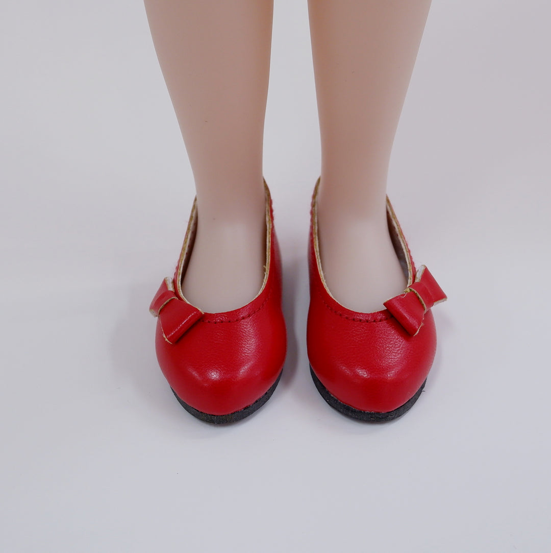 FACTORY SECONDS Bow Toe Ballet Flats - Ruby Red