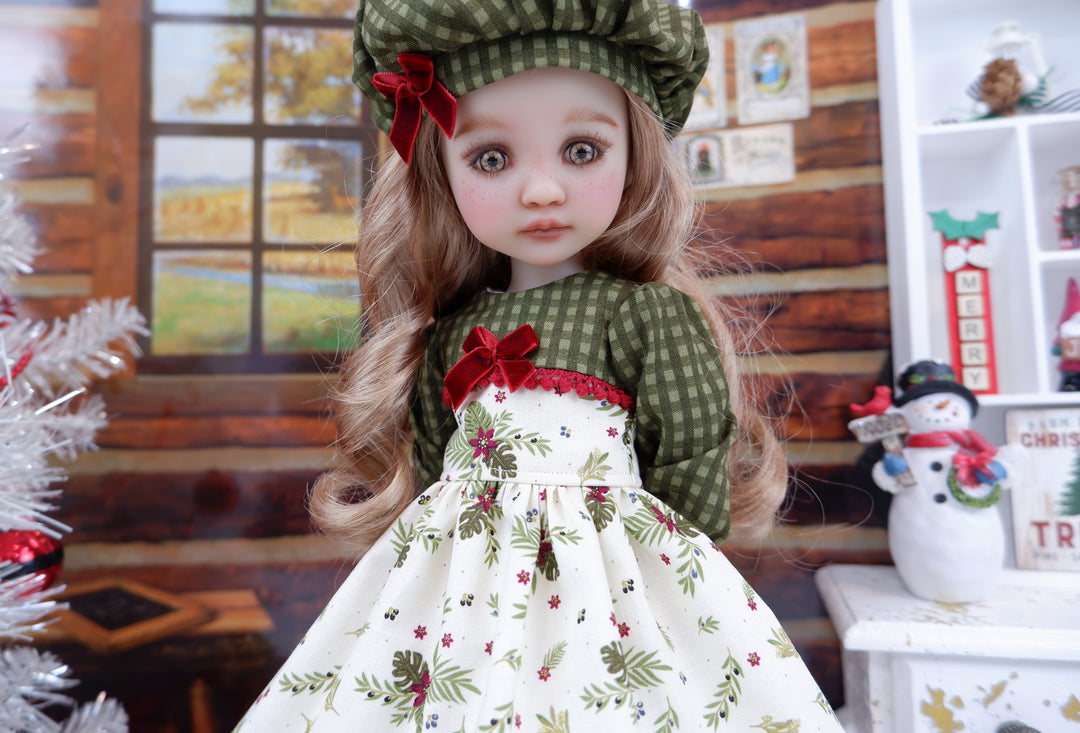 Rural Poinsettia - dress with shoes for Ruby Red Fashion Friends doll