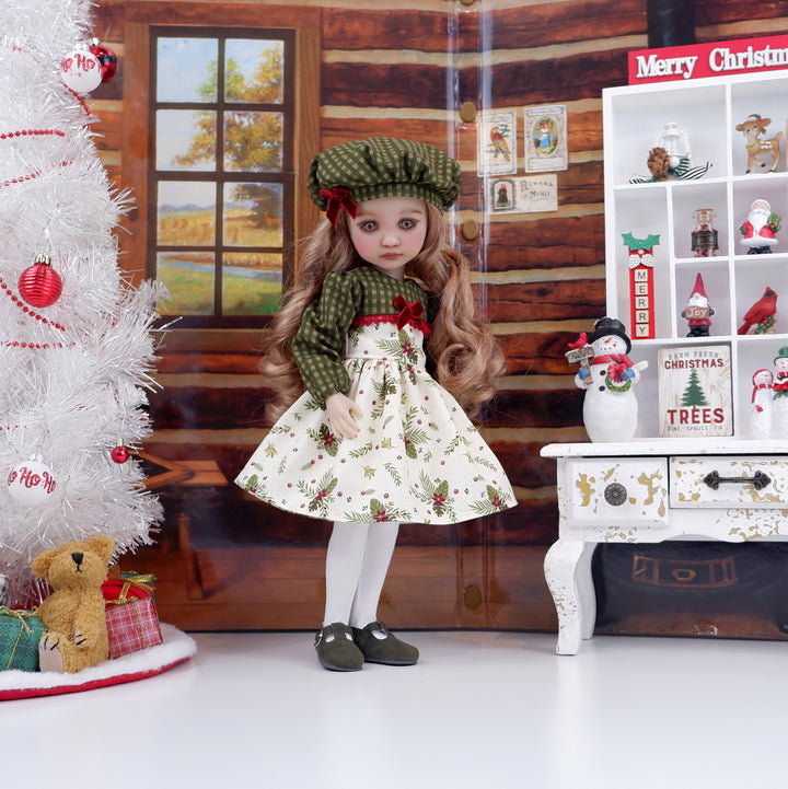 Rural Poinsettia - dress with shoes for Ruby Red Fashion Friends doll