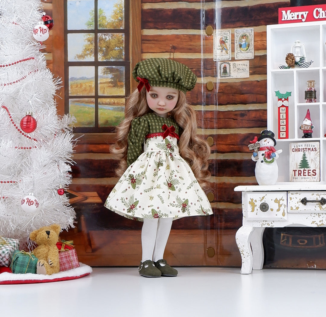 Rural Poinsettia - dress with shoes for Ruby Red Fashion Friends doll