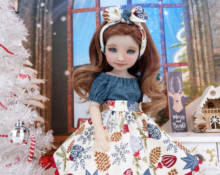 Rustic Ornaments - blouse & skirt with boots for Ruby Red Fashion Friends doll