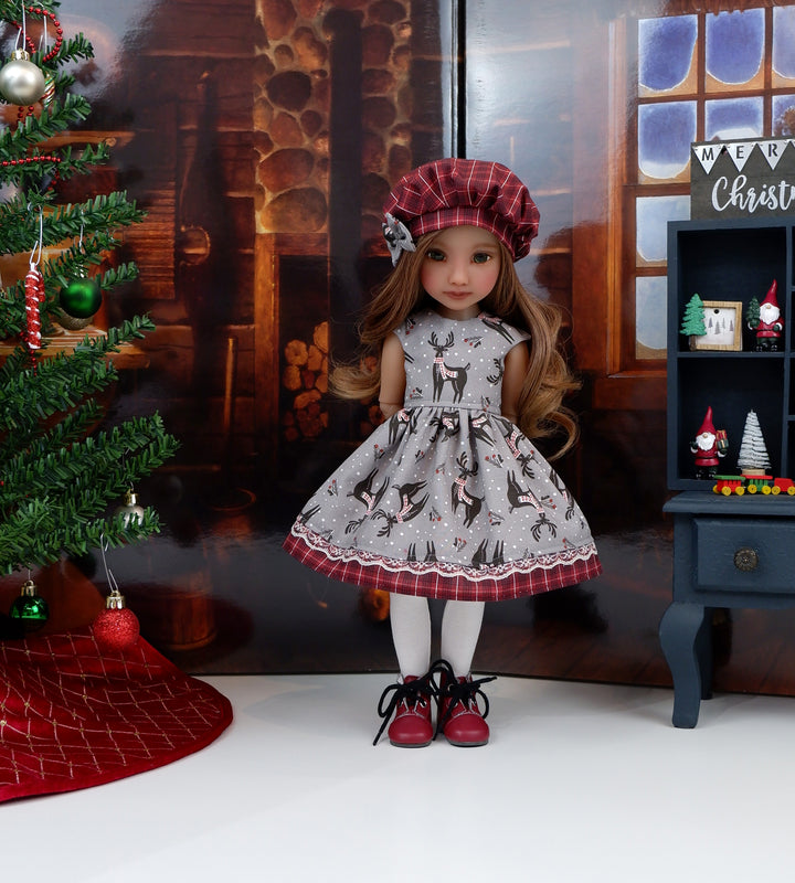 Rustic Reindeer - dress with boots for Ruby Red Fashion Friends doll