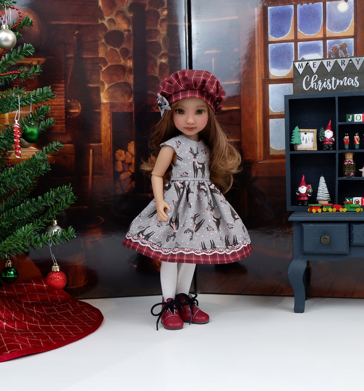 Rustic Reindeer - dress with boots for Ruby Red Fashion Friends doll