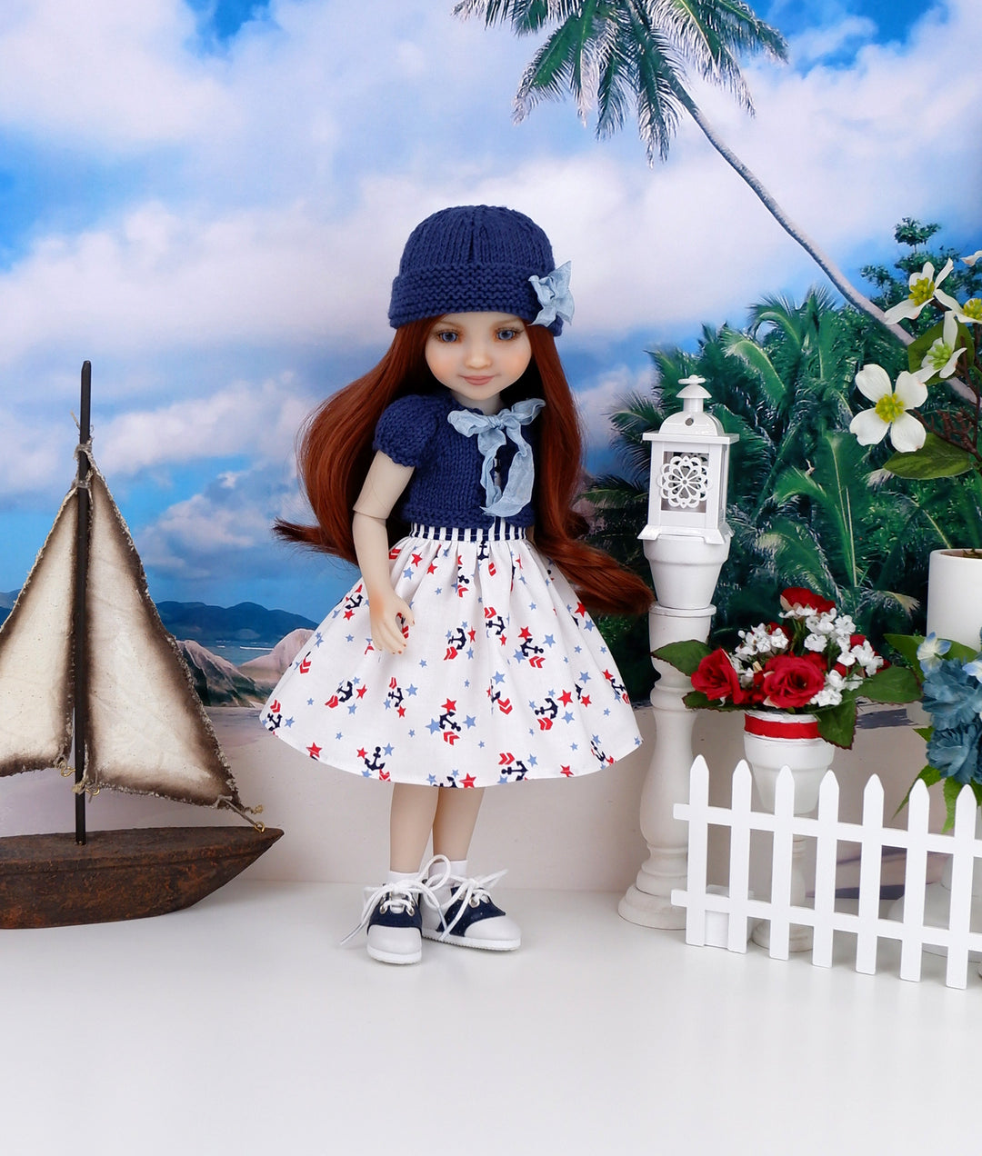 Saylor - custom nautical theme Ruby Red Fashion Friend doll & wardrobe