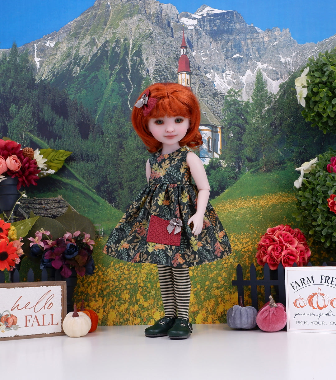 Scattered Oaks - dress with shoes for Ruby Red Fashion Friends doll