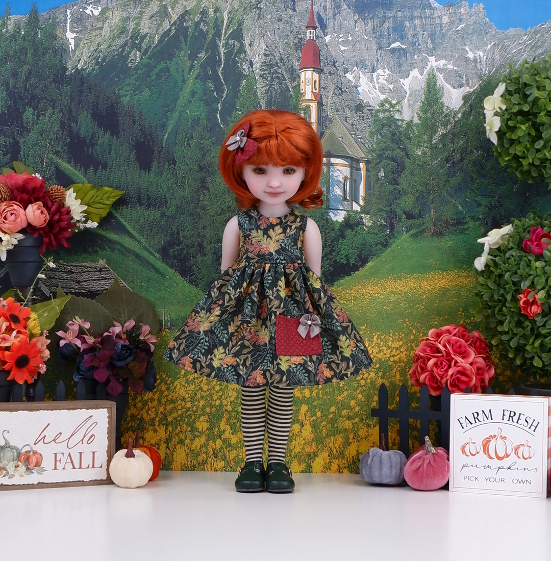 Scattered Oaks - dress with shoes for Ruby Red Fashion Friends doll