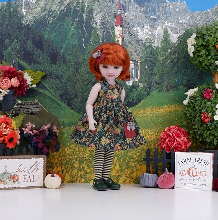 Scattered Oaks - dress with shoes for Ruby Red Fashion Friends doll