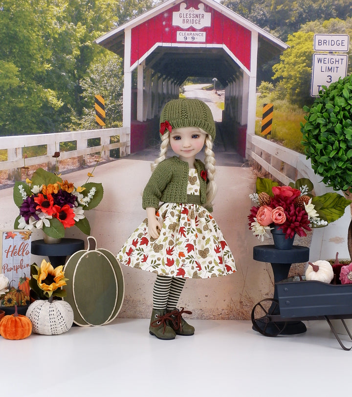 Seasons Change - dress and sweater set with boots for Ruby Red Fashion Friends doll
