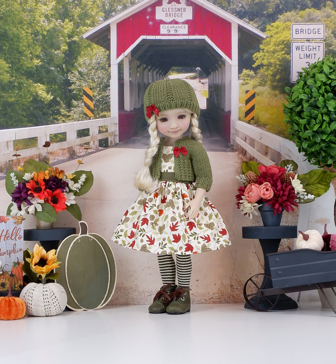 Seasons Change - dress and sweater set with boots for Ruby Red Fashion Friends doll