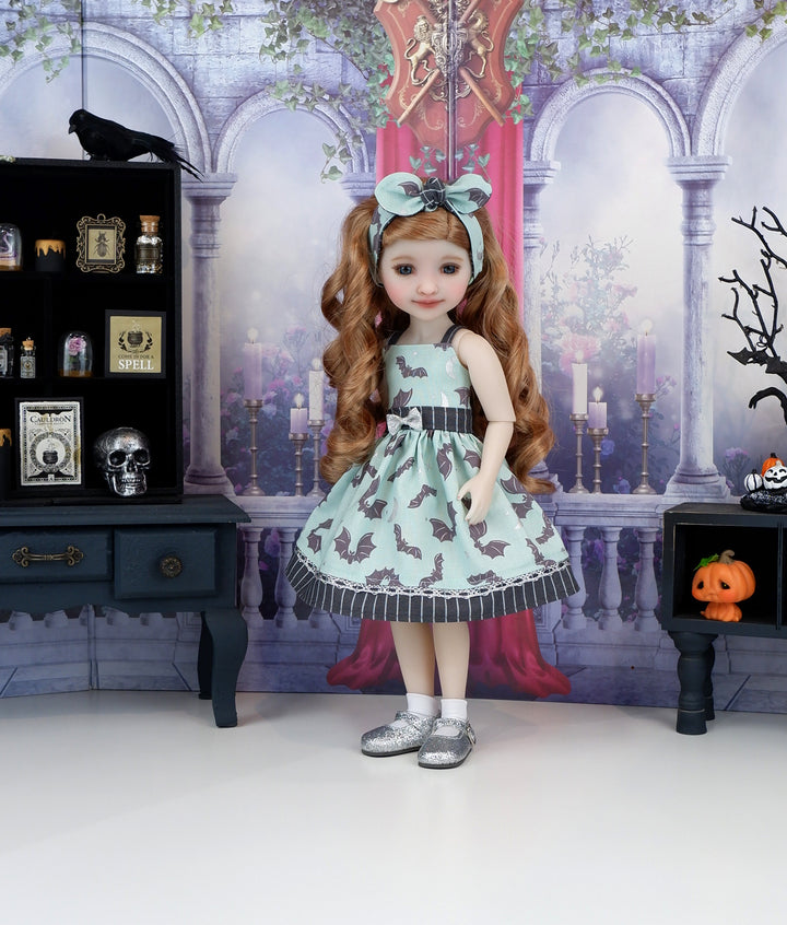 Silvery Bats - dress with shoes for Ruby Red Fashion Friends doll