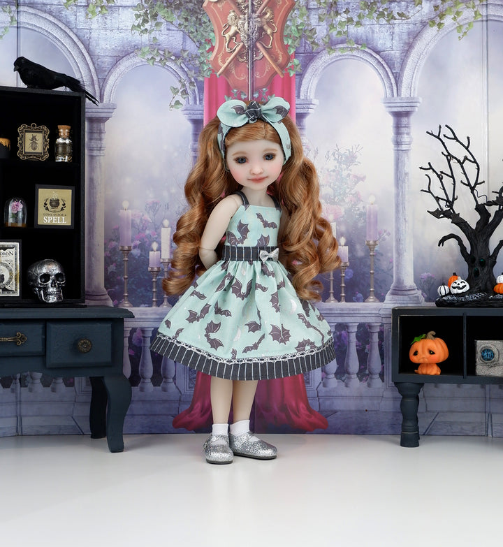 Silvery Bats - dress with shoes for Ruby Red Fashion Friends doll