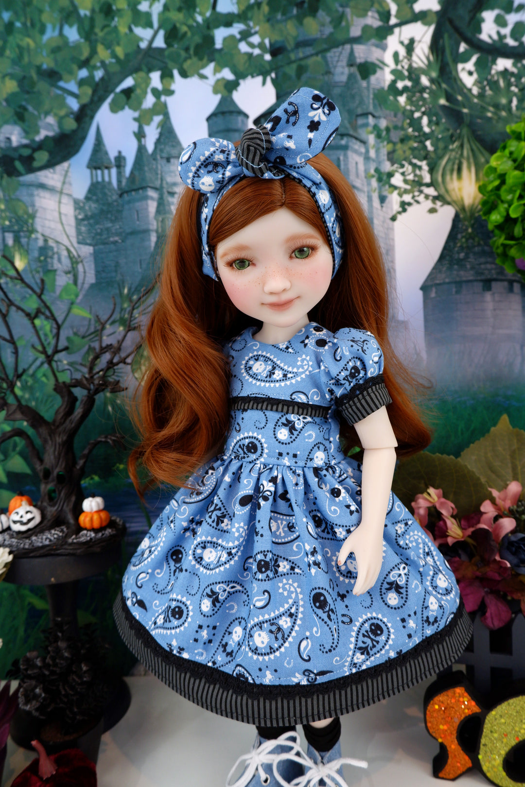 Skeleton Paisley - dress and boots for Ruby Red Fashion Friends doll