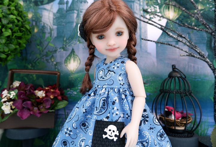 Skull Paisley - dress with boots for Ruby Red Fashion Friends doll