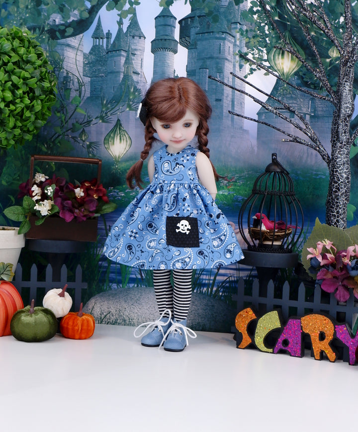 Skull Paisley - dress with boots for Ruby Red Fashion Friends doll