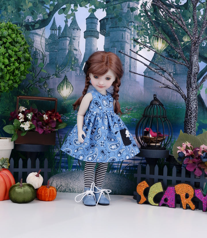 Skull Paisley - dress with boots for Ruby Red Fashion Friends doll