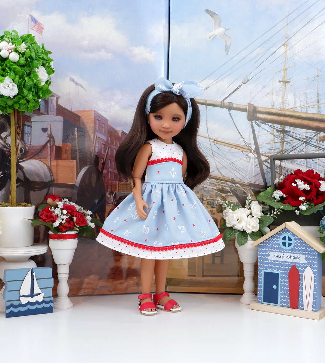 Smooth Sailing - dress with sandals for Ruby Red Fashion Friends doll