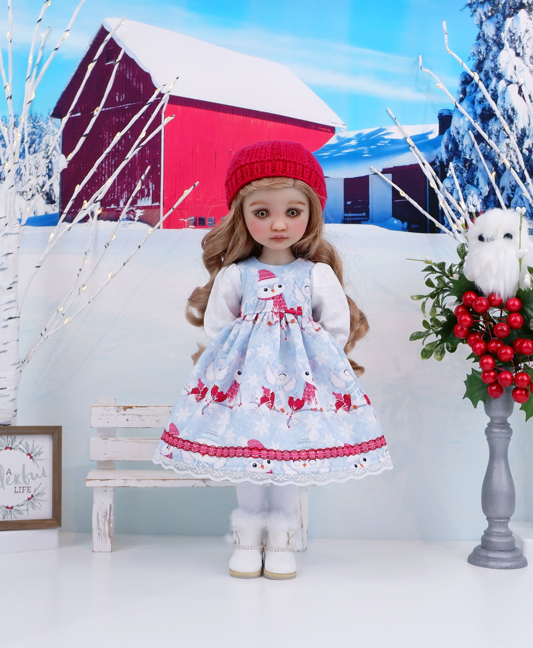 Snow Owls - dress ensemble with Uggs for Ruby Red Fashion Friends doll