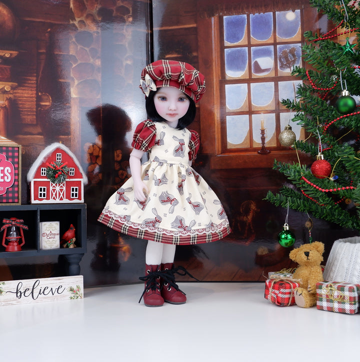 Snowshoe Hare - dress and boots for Ruby Red Fashion Friends doll